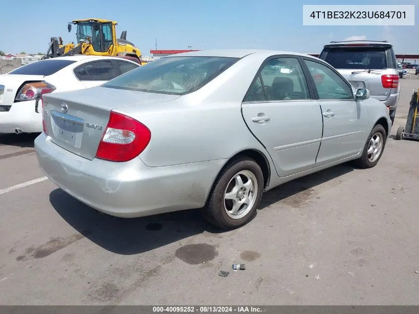 2003 Toyota Camry Le VIN: 4T1BE32K23U684701 Lot: 40095252