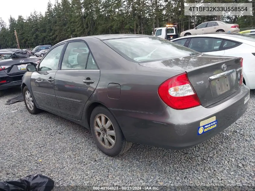 2003 Toyota Camry Xle V6 VIN: 4T1BF32K33U558554 Lot: 40104823