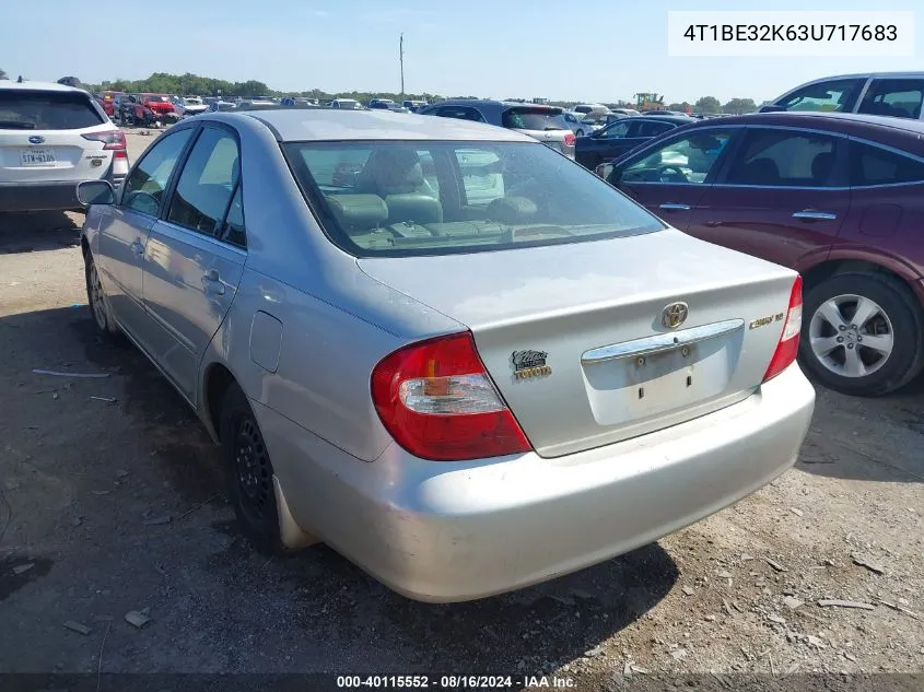 2003 Toyota Camry Xle VIN: 4T1BE32K63U717683 Lot: 40115552