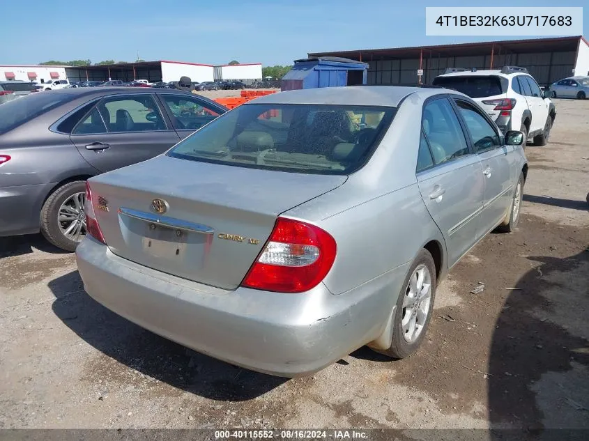 2003 Toyota Camry Xle VIN: 4T1BE32K63U717683 Lot: 40115552