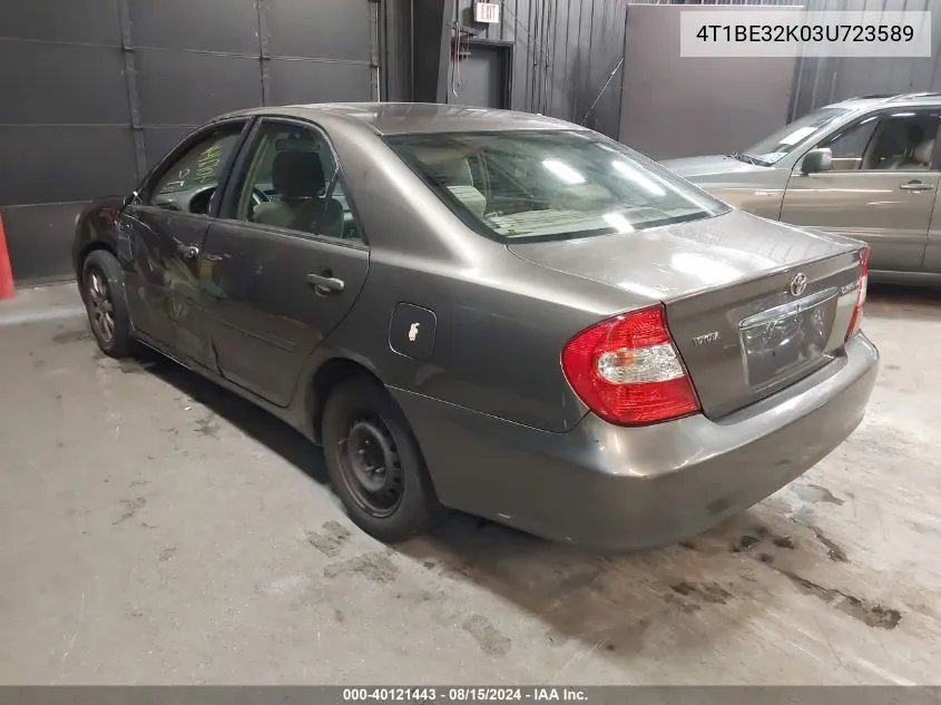 2003 Toyota Camry Le VIN: 4T1BE32K03U723589 Lot: 40121443