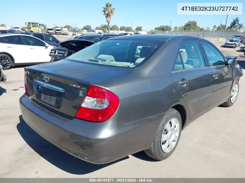 2003 Toyota Camry Le/Xle/Se VIN: 4T1BE32K23U727742 Lot: 40141971