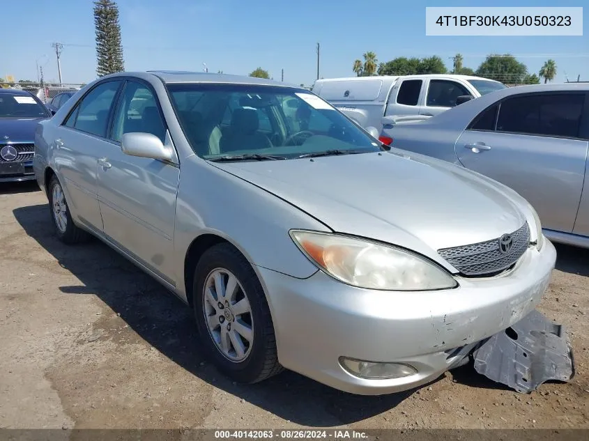 2003 Toyota Camry Xle V6 VIN: 4T1BF30K43U050323 Lot: 40142063