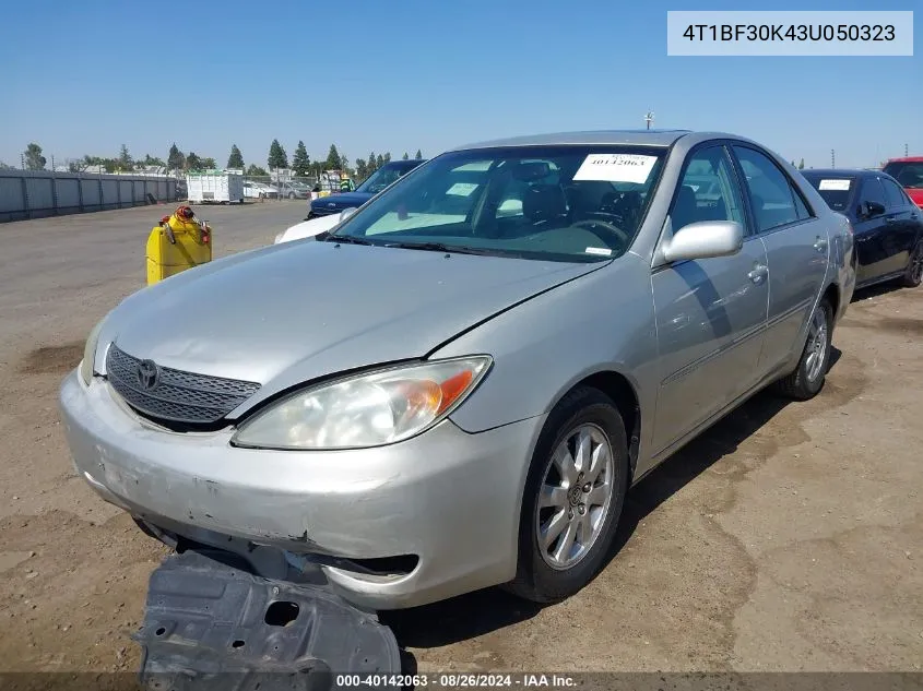 2003 Toyota Camry Xle V6 VIN: 4T1BF30K43U050323 Lot: 40142063