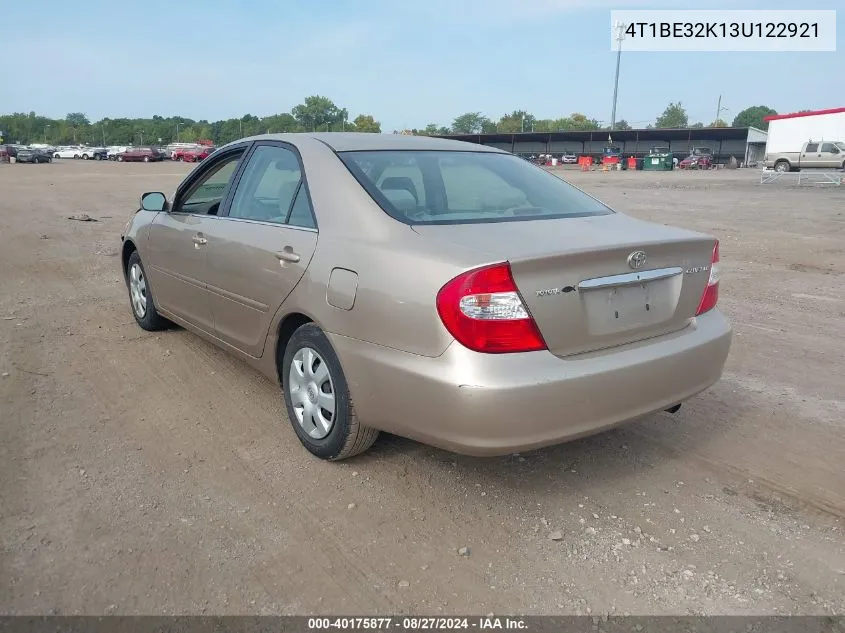 2003 Toyota Camry Le VIN: 4T1BE32K13U122921 Lot: 40175877