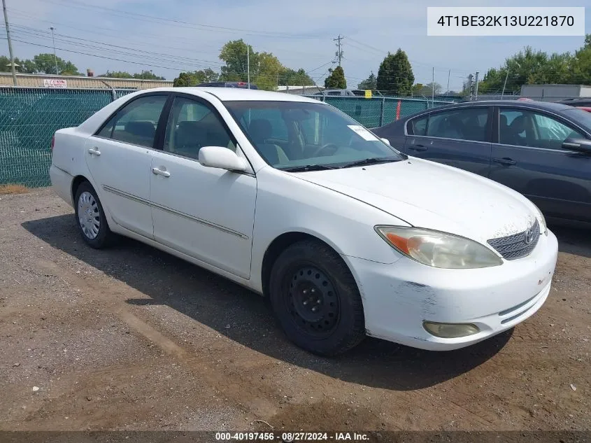 4T1BE32K13U221870 2003 Toyota Camry Xle