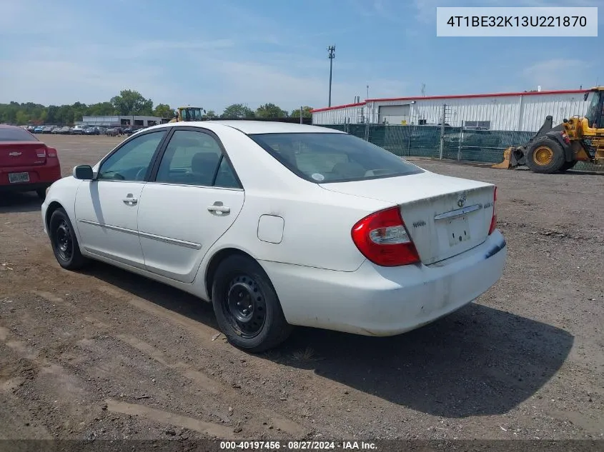 4T1BE32K13U221870 2003 Toyota Camry Xle