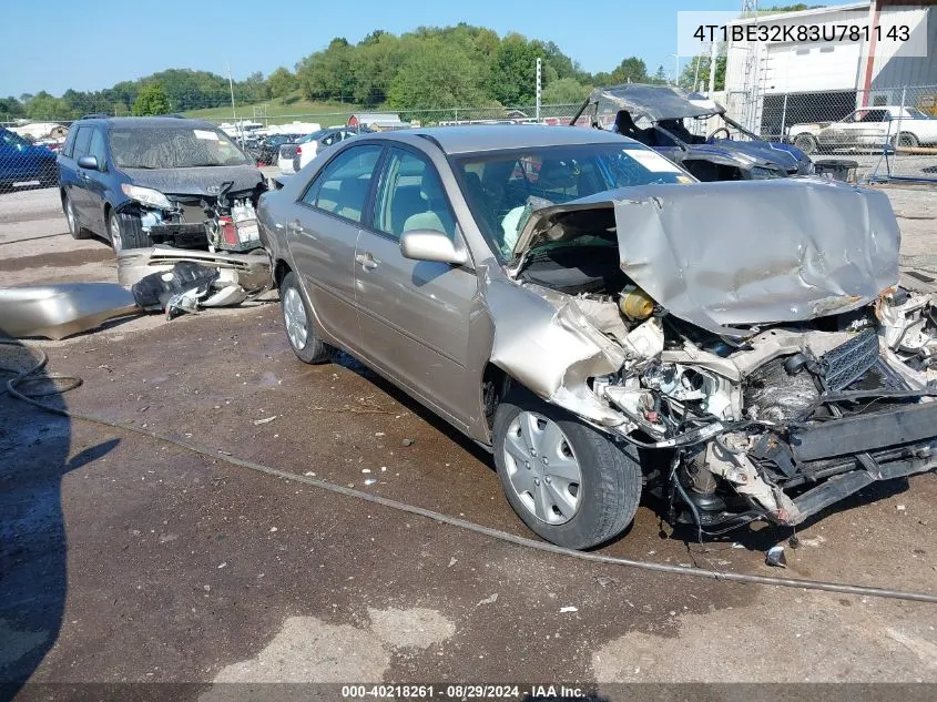 2003 Toyota Camry Le VIN: 4T1BE32K83U781143 Lot: 40218261