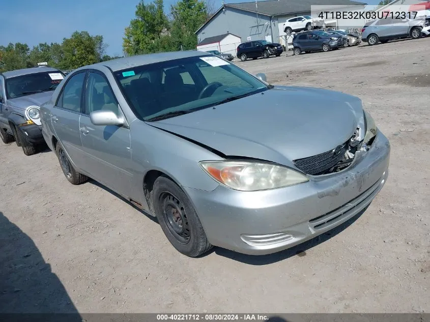 2003 Toyota Camry Le VIN: 4T1BE32K03U712317 Lot: 40221712