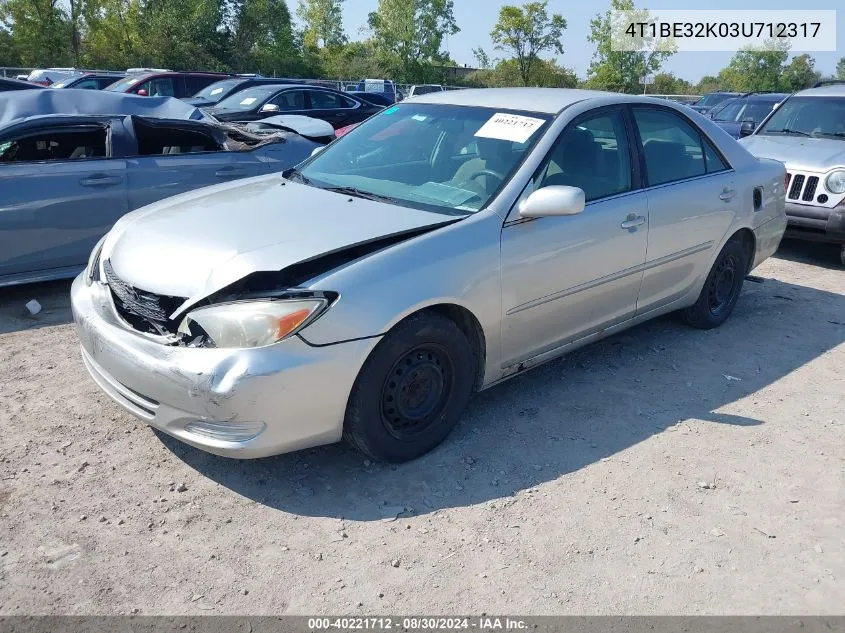 2003 Toyota Camry Le VIN: 4T1BE32K03U712317 Lot: 40221712