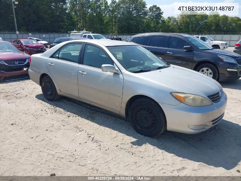 2003 Toyota Camry Le VIN: 4T1BE32KX3U148787 Lot: 40225724