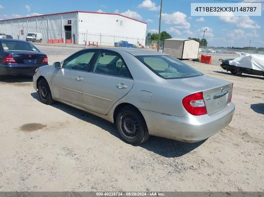 2003 Toyota Camry Le VIN: 4T1BE32KX3U148787 Lot: 40225724