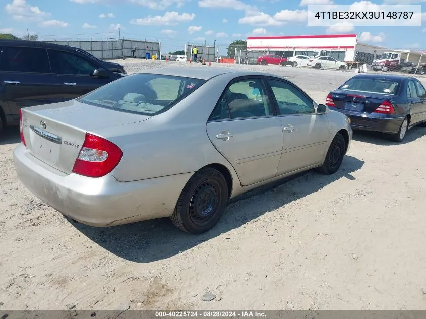 2003 Toyota Camry Le VIN: 4T1BE32KX3U148787 Lot: 40225724