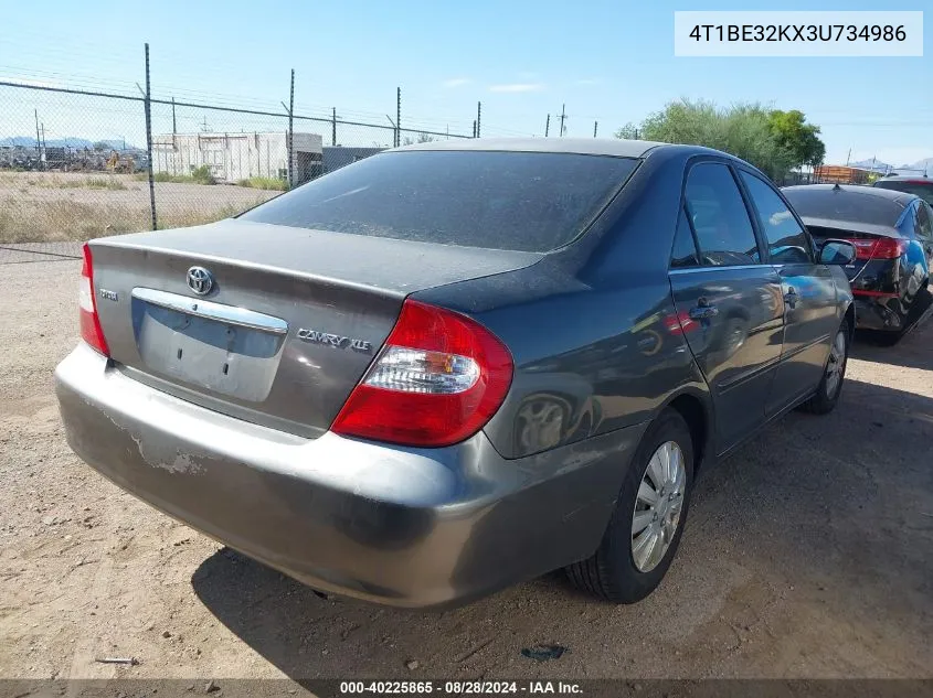 2003 Toyota Camry Le VIN: 4T1BE32KX3U734986 Lot: 40225865