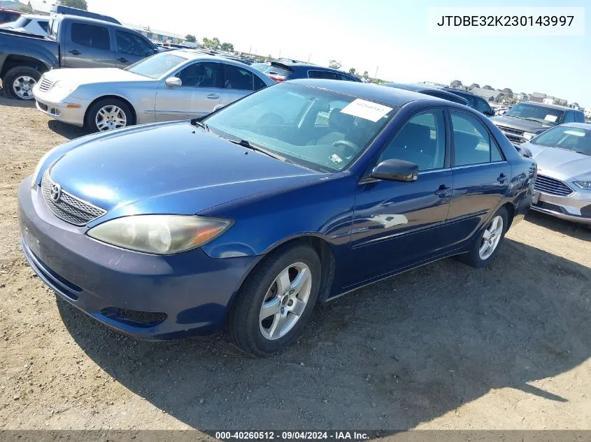 2003 Toyota Camry Se VIN: JTDBE32K230143997 Lot: 40260512