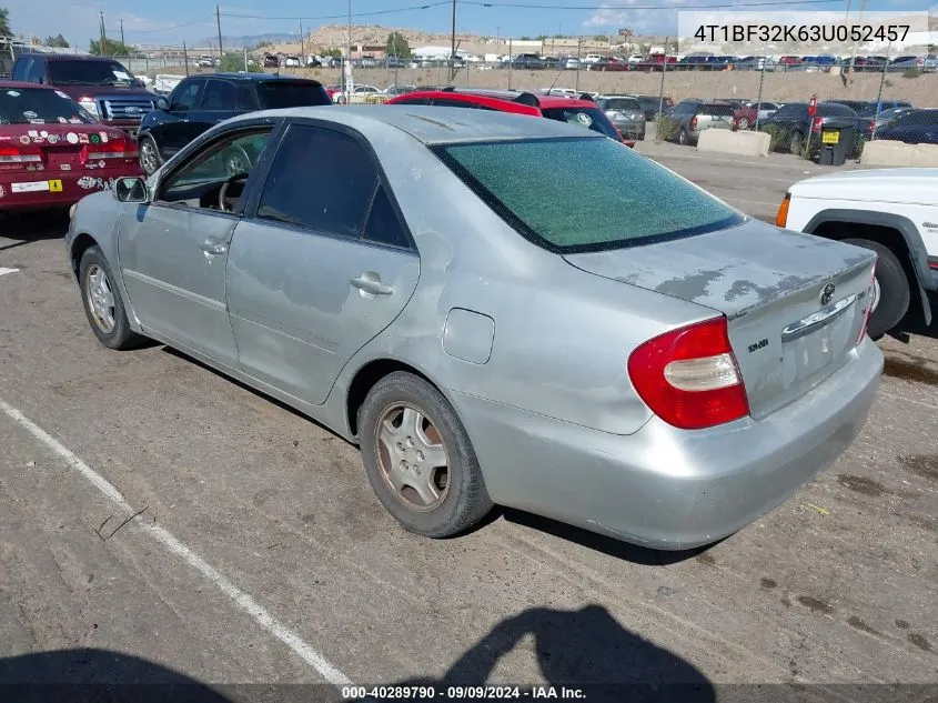 2003 Toyota Camry Le VIN: 4T1BF32K63U052457 Lot: 40289790