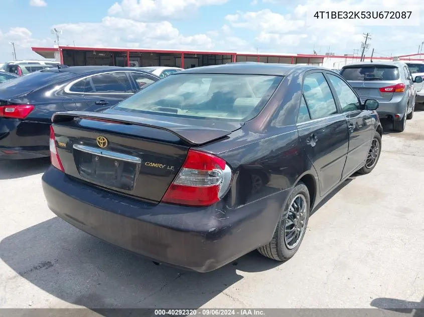 2003 Toyota Camry Le VIN: 4T1BE32K53U672087 Lot: 40292320