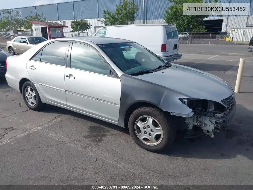 2003 Toyota Camry Le VIN: 4T1BF30KX3U553452 Lot: 40293791