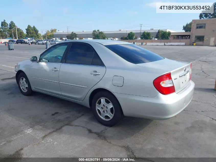 2003 Toyota Camry Le VIN: 4T1BF30KX3U553452 Lot: 40293791