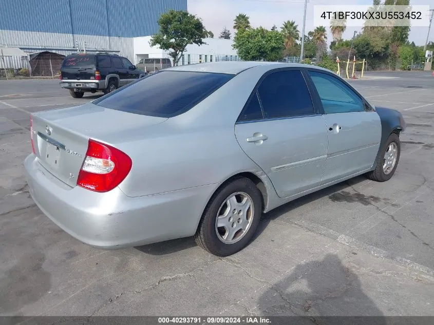 2003 Toyota Camry Le VIN: 4T1BF30KX3U553452 Lot: 40293791