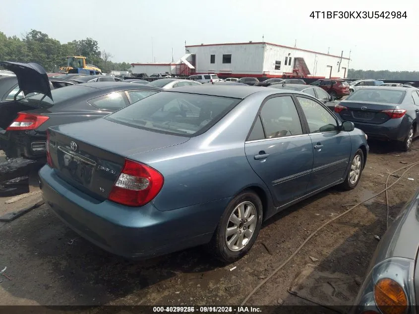 2003 Toyota Camry Xle VIN: 4T1BF30KX3U542984 Lot: 40299256