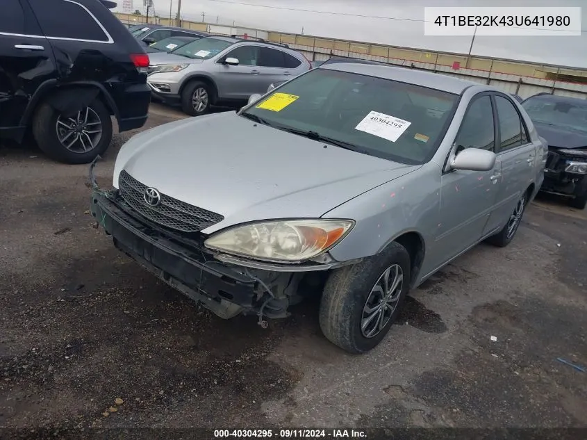 4T1BE32K43U641980 2003 Toyota Camry Le/Xle/Se