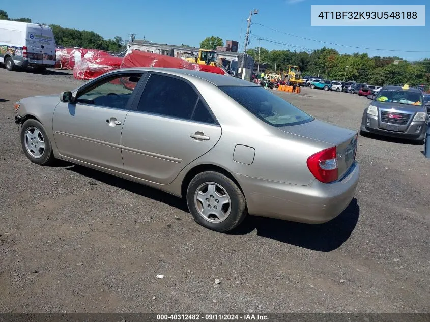 4T1BF32K93U548188 2003 Toyota Camry Le V6