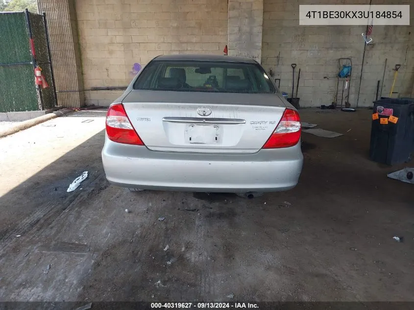 2003 Toyota Camry Xle VIN: 4T1BE30KX3U184854 Lot: 40319627