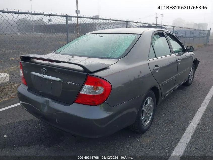 2003 Toyota Camry Le/Xle/Se VIN: 4T1BE32K63U766396 Lot: 40319766