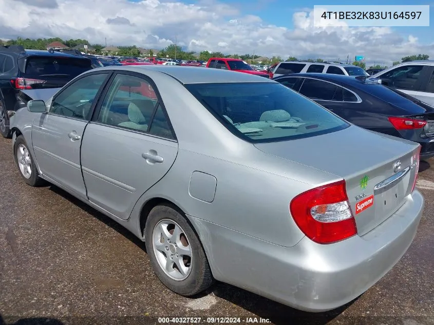 2003 Toyota Camry Le/Xle/Se VIN: 4T1BE32K83U164597 Lot: 40327527