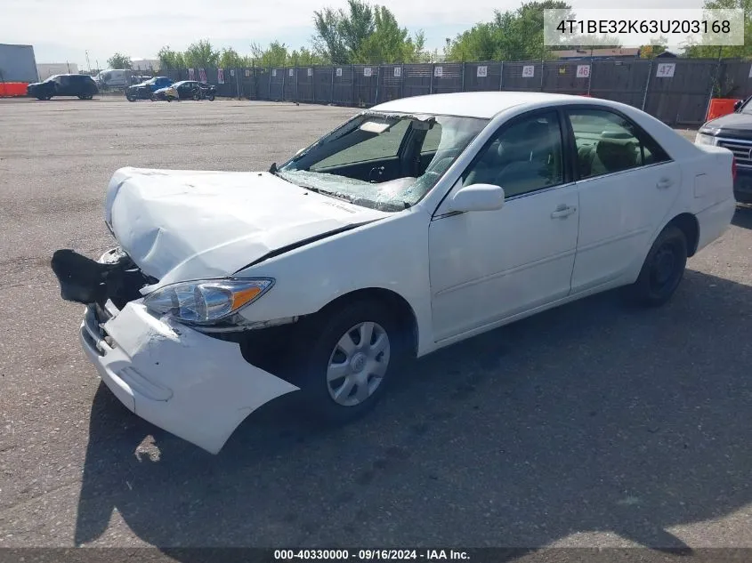 2003 Toyota Camry Le VIN: 4T1BE32K63U203168 Lot: 40330000