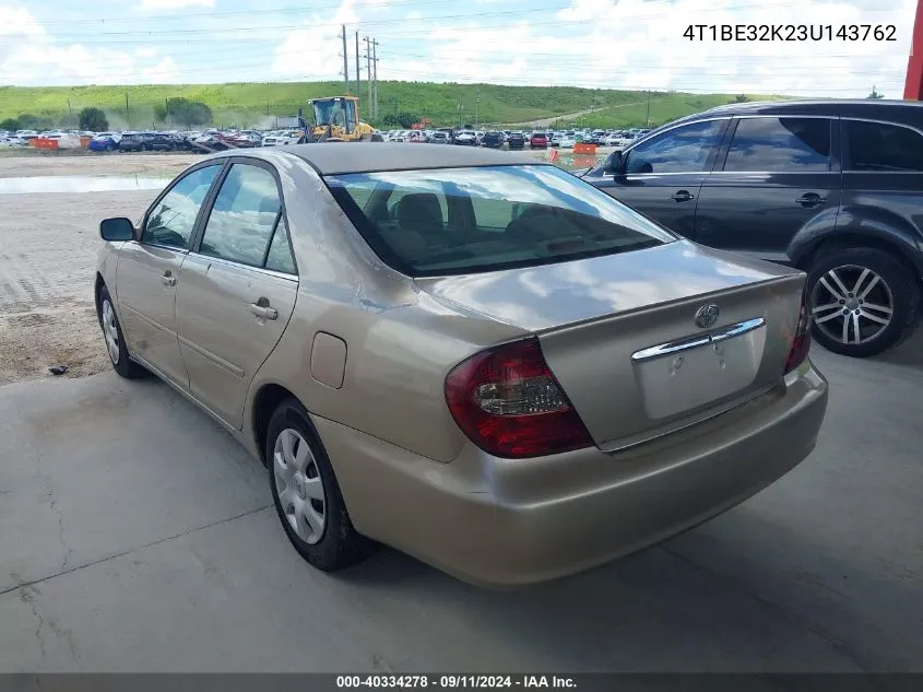 2003 Toyota Camry Le VIN: 4T1BE32K23U143762 Lot: 40334278