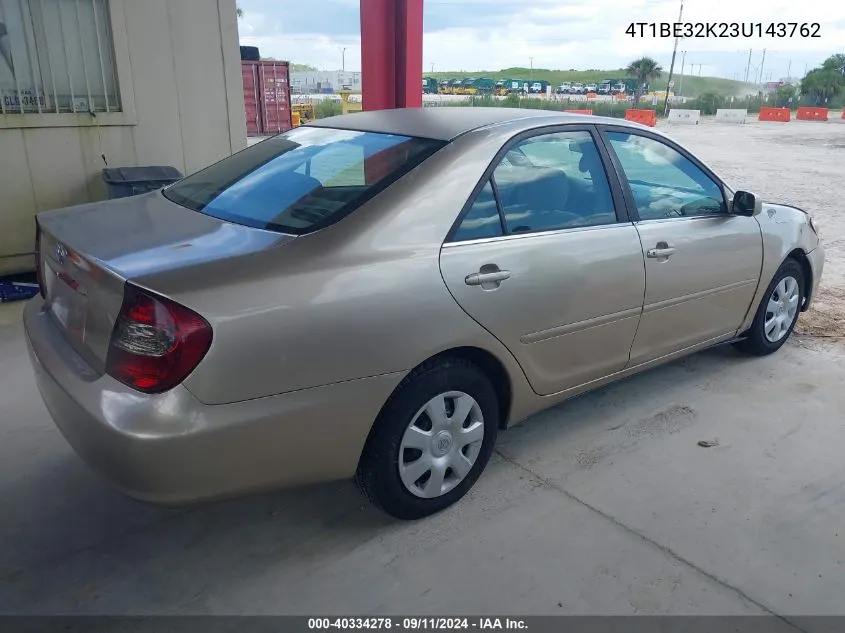 2003 Toyota Camry Le VIN: 4T1BE32K23U143762 Lot: 40334278