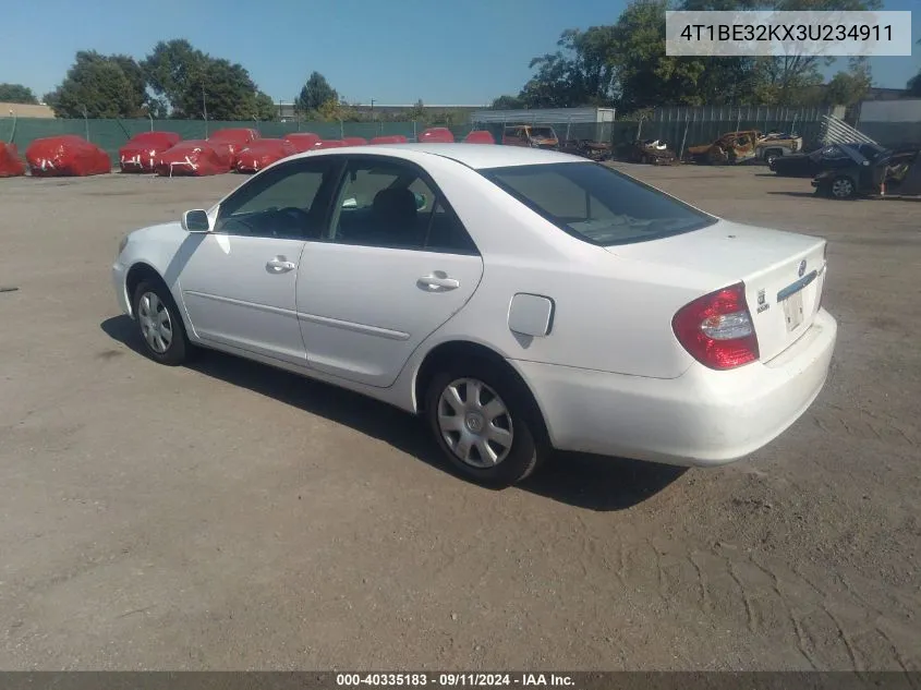 2003 Toyota Camry Le VIN: 4T1BE32KX3U234911 Lot: 40335183