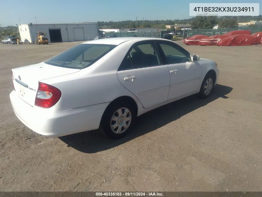 2003 Toyota Camry Le VIN: 4T1BE32KX3U234911 Lot: 40335183