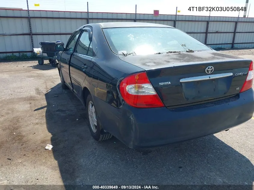 2003 Toyota Camry Le VIN: 4T1BF32K03U050848 Lot: 40339649