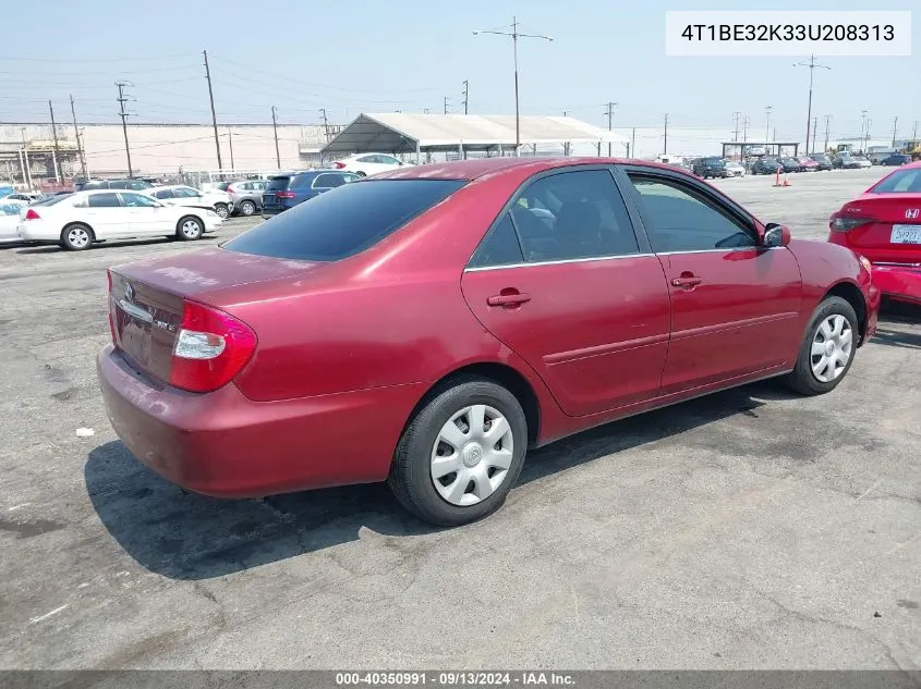 2003 Toyota Camry Le VIN: 4T1BE32K33U208313 Lot: 40350991