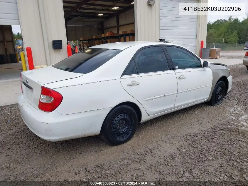 2003 Toyota Camry Le VIN: 4T1BE32K03U202906 Lot: 40358623