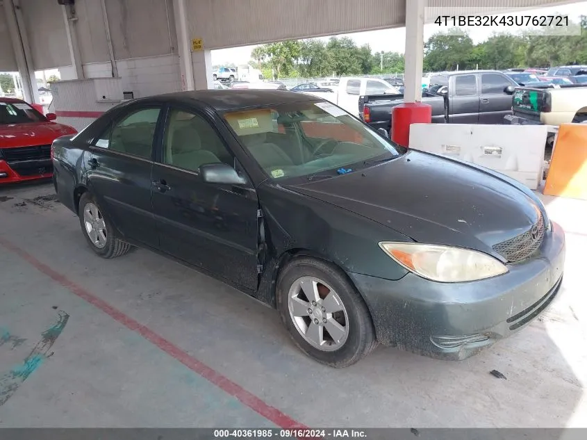 2003 Toyota Camry Le VIN: 4T1BE32K43U762721 Lot: 40361985