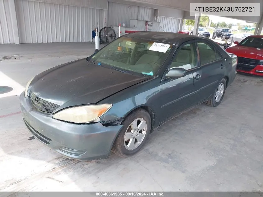 2003 Toyota Camry Le VIN: 4T1BE32K43U762721 Lot: 40361985