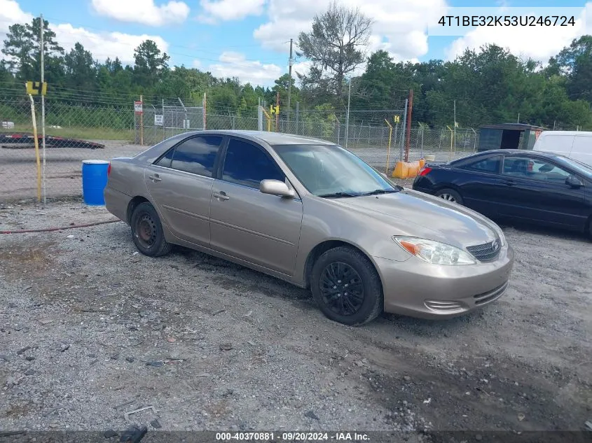 2003 Toyota Camry Le VIN: 4T1BE32K53U246724 Lot: 40370881