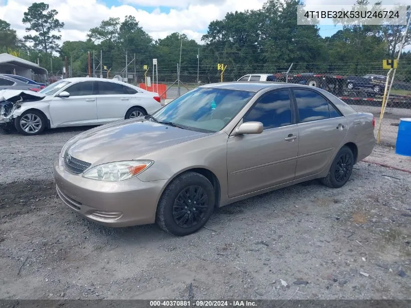 2003 Toyota Camry Le VIN: 4T1BE32K53U246724 Lot: 40370881