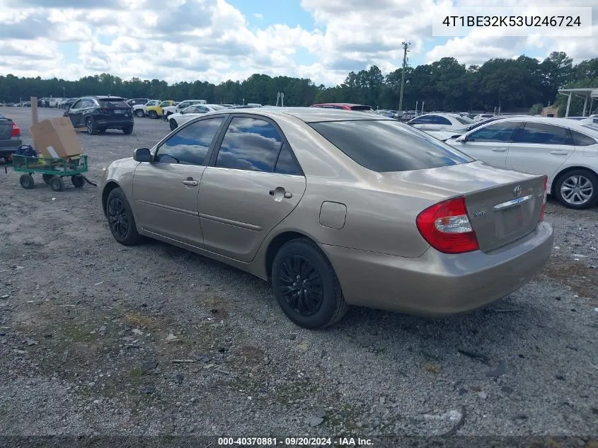 2003 Toyota Camry Le VIN: 4T1BE32K53U246724 Lot: 40370881