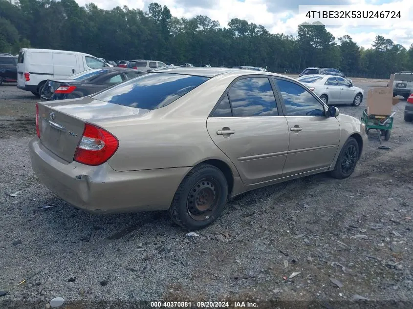 2003 Toyota Camry Le VIN: 4T1BE32K53U246724 Lot: 40370881