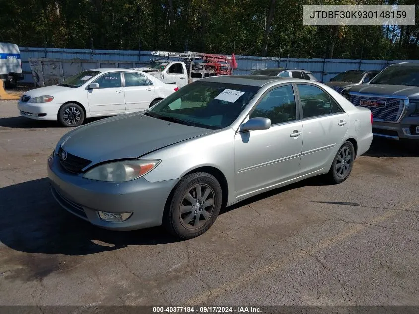 2003 Toyota Camry Xle V6 VIN: JTDBF30K930148159 Lot: 40377184