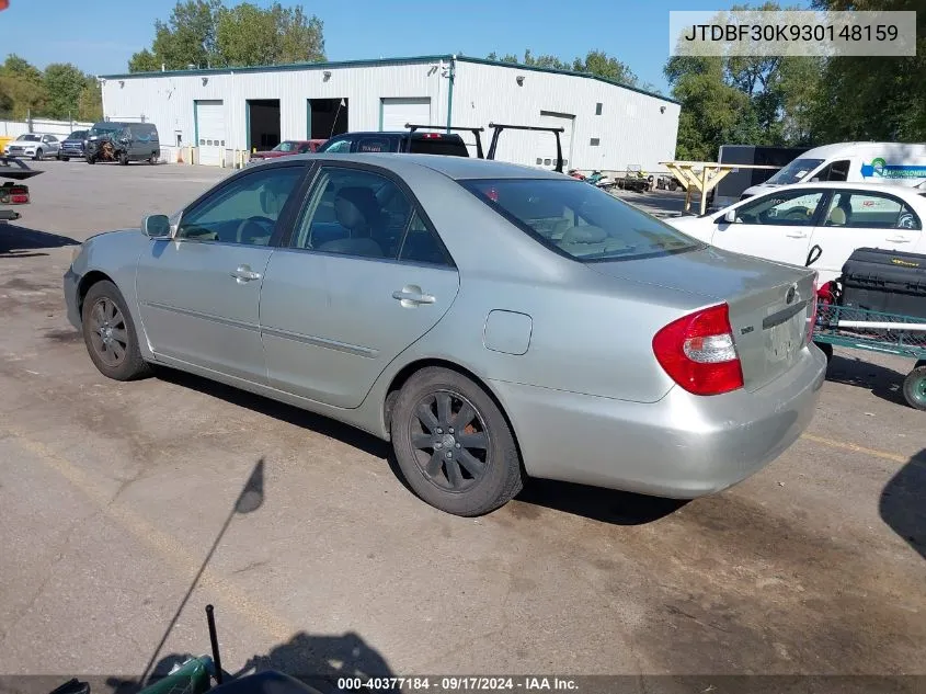 2003 Toyota Camry Xle V6 VIN: JTDBF30K930148159 Lot: 40377184