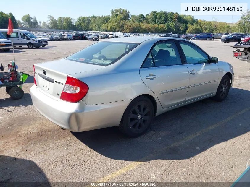 2003 Toyota Camry Xle V6 VIN: JTDBF30K930148159 Lot: 40377184