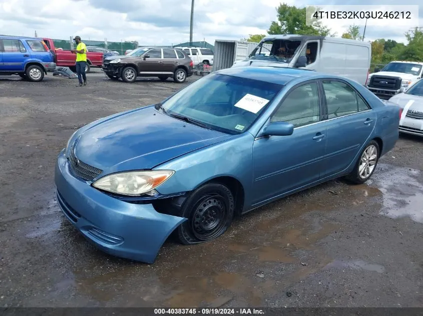 2003 Toyota Camry Le VIN: 4T1BE32K03U246212 Lot: 40383745