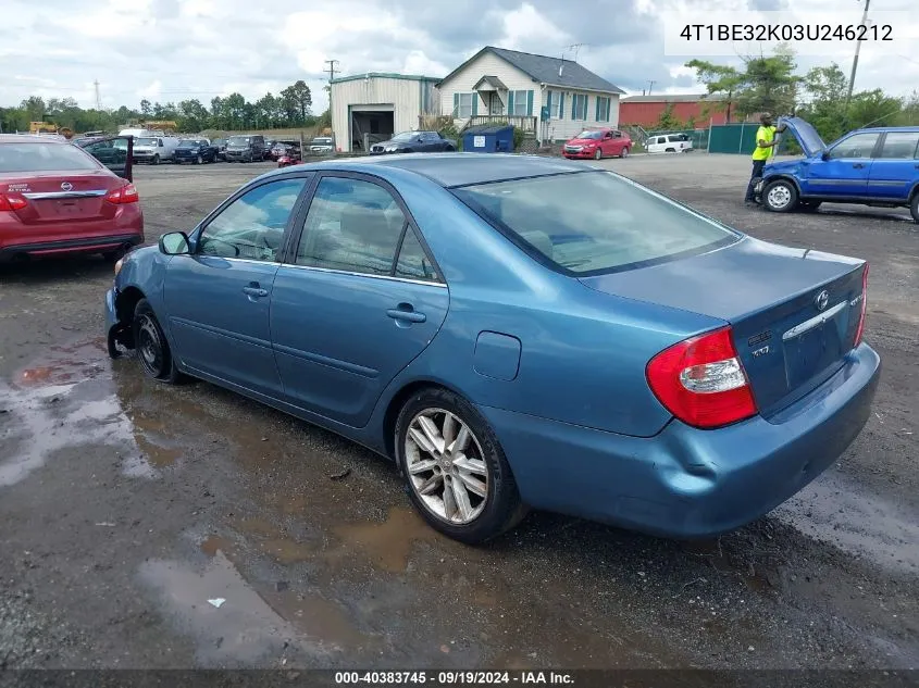 2003 Toyota Camry Le VIN: 4T1BE32K03U246212 Lot: 40383745