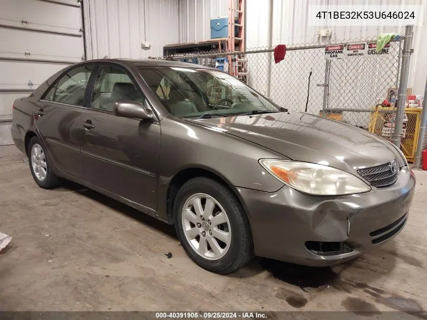 2003 Toyota Camry Xle VIN: 4T1BE32K53U646024 Lot: 40391905